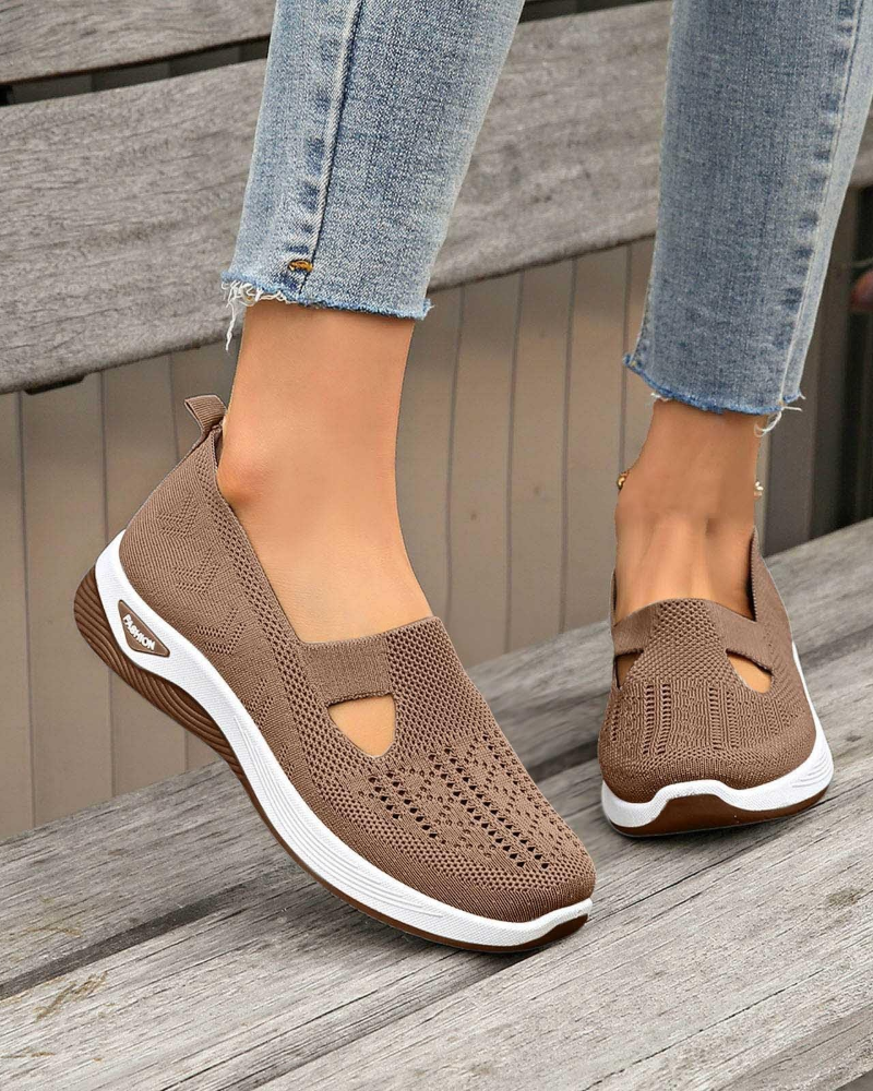 Marlene Women’s Walking Shoes – Wide Fit Slip-On Sneakers with Arch Support