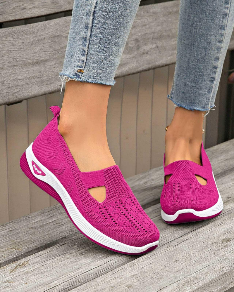 Marlene Women’s Walking Shoes – Wide Fit Slip-On Sneakers with Arch Support
