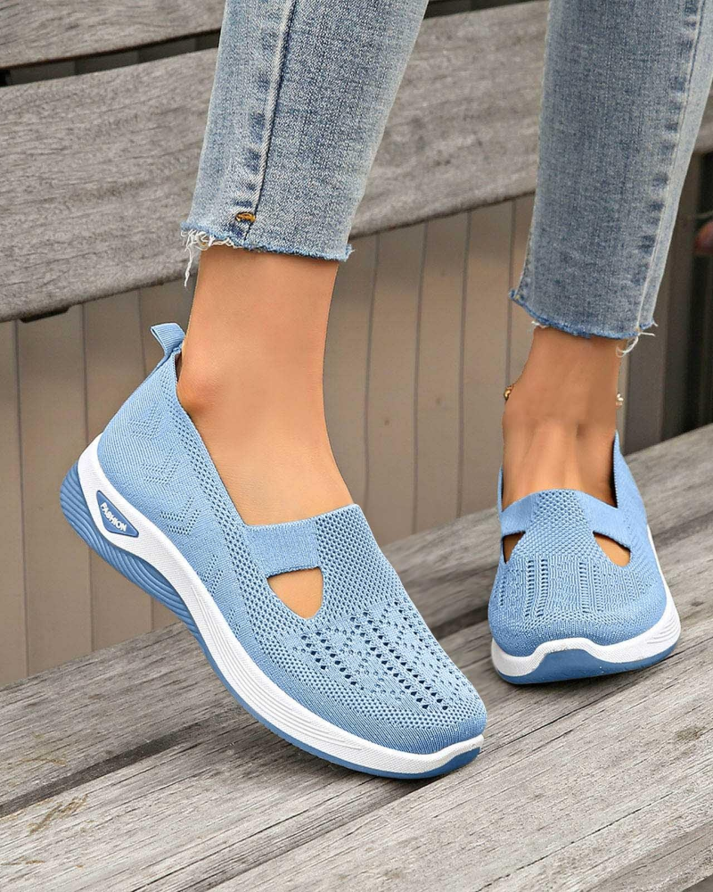 Marlene Women’s Walking Shoes – Wide Fit Slip-On Sneakers with Arch Support