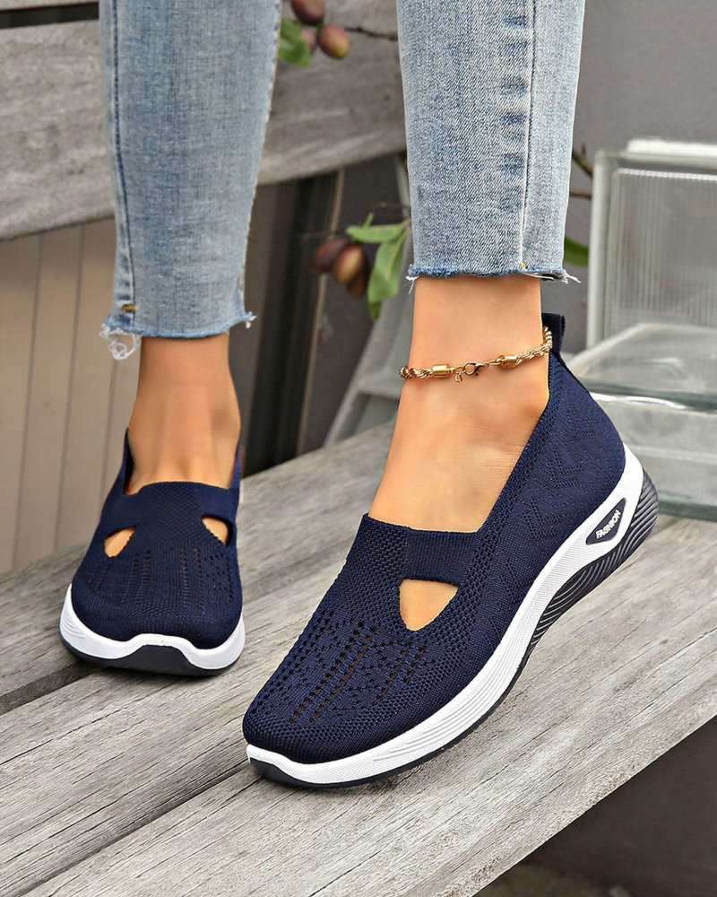 Marlene Women’s Walking Shoes – Wide Fit Slip-On Sneakers with Arch Support