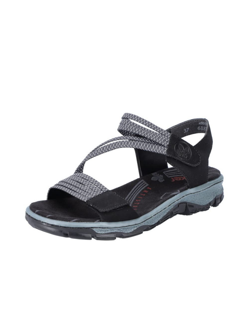 Danielle Women’s Trekking Sandals – Red Faux Leather Outdoor Sandals with Soft Insole