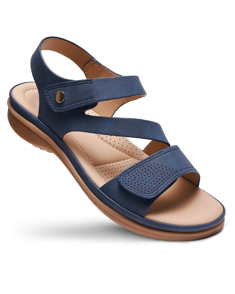 Kiara Women’s Flat Sandals – Adjustable Ankle Strap Sandals with Arch Support