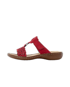 Rosalie Women’s Red Mules – Faux Leather Slip-On Shoes with Cushioned Sole