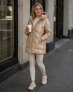 Kimberly Women’s Hooded Autumn Coat – Warm Cotton Blend Jacket for Everyday Wear