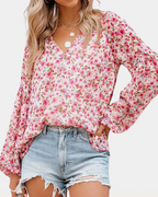 Amelia Women's Long Sleeve Blouse – Classic Button-Up Shirt, Elegant Casual Smart Top