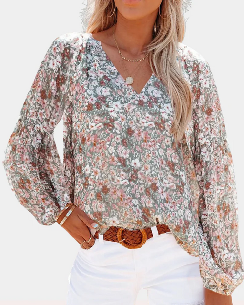 Amelia Women's Long Sleeve Blouse – Classic Button-Up Shirt, Elegant Casual Smart Top