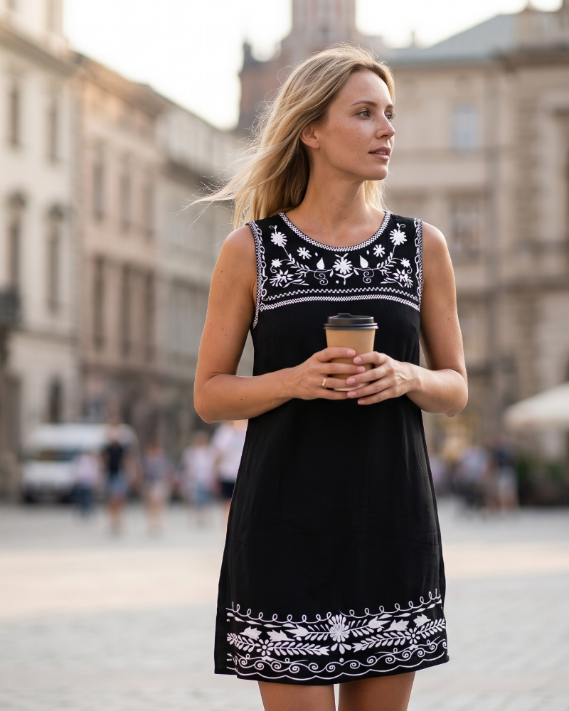 Emmeline Women's Summer Dress – Sleeveless Scoop Neck Casual Beach Holiday Dress