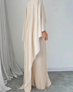 Celandine Women's Cape Maxi Dress – Pleated Elegant Formal Occasion Gown