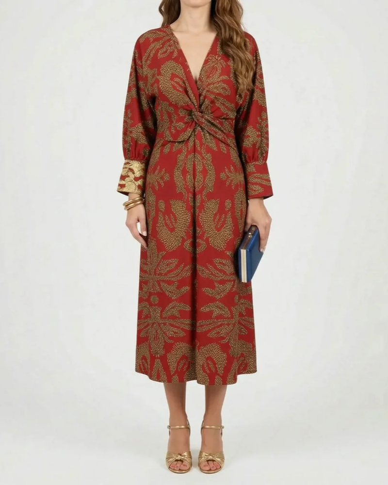 Hyacinth Women's Floral Maxi Dress – V-Neck A-Line Elegant Occasion Dress