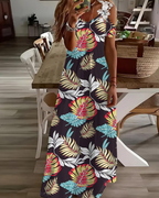 Annalise Women's Floral Dress – Off-Shoulder V-Neck Summer Beach Dress