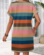 Sophie Women's T-Shirt Dress – V-Neck Short Sleeve Beach Dress with Pockets