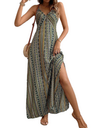 Amelia Women's Bohemian Maxi Dress – Sleeveless V-Neck Summer Beach Dress