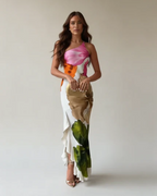Araminta Women's One-Shoulder Maxi Dress – Floral Print Elegant Occasion Gown