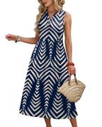 Sophia Women's Maxi Dress – Sleeveless V-Neck Summer Beach Dress with Pockets