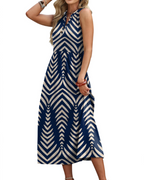 Sophia Women's Maxi Dress – Sleeveless V-Neck Summer Beach Dress with Pockets