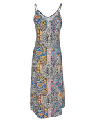 Lorelei Women's Boho Dress – V-Neck Sleeveless Vintage Print Summer Party Dress