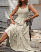Scarlett Women's Ruffle Midi Dress – Sleeveless Flowy Casual Summer Swing Dress