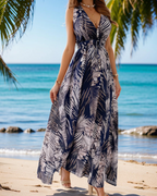 Seraphina Women's Boho Dress – V-Neck Sleeveless Flowy Summer Beach Dress