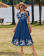Emily Women's Tiered Midi Dress – A-Line Summer Sundress with Pockets