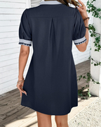 Charlotte Women's Boho Mini Dress – Floral V-Neck Puff Sleeve Summer Sundress