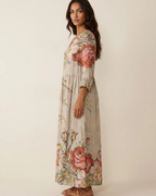 Rosalind Women's Floral Maxi Dress – V-Neck Flowy Summer Dress with Pockets