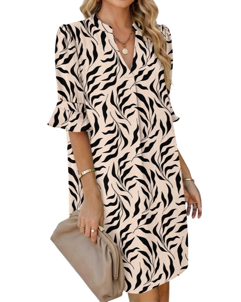 Emma Women's Shirt Dress – V-Neck A-Line Summer Dress with Pockets