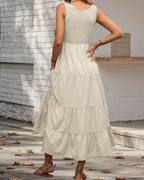 Scarlett Women's Ruffle Midi Dress – Sleeveless Flowy Casual Summer Swing Dress