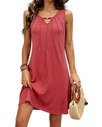 Lily Women's Floral V-Neck Mini Dress – Sleeveless A-Line Summer Swing Dress