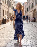 Floralynn Women's Floral Wrap Dress – V-Neck Boho High-Low Summer Party Dress