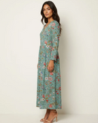 Rosalind Women's Floral Maxi Dress – V-Neck Flowy Summer Dress with Pockets