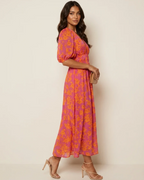 Rowena Women's Floral Maxi Dress – V-Neck Elegant Wedding Guest Occasion Dress