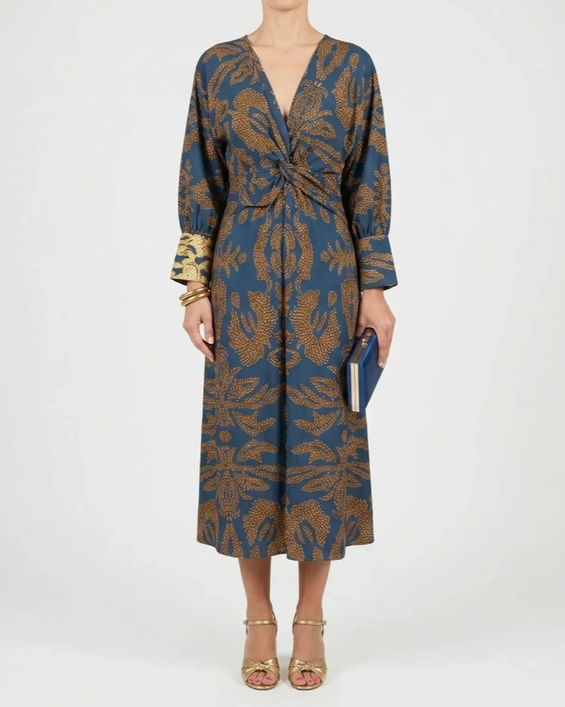 Hyacinth Women's Floral Maxi Dress – V-Neck A-Line Elegant Occasion Dress