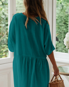 Isla Women's Beach Cover Up Dress – Oversized V-Neck Rayon Kimono with Pockets