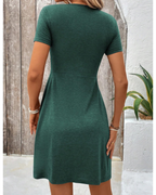 Olivia Women's Mini Dress – V-Neck A-Line High Waist Summer Party Dress