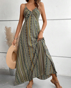 Amelia Women's Bohemian Maxi Dress – Sleeveless V-Neck Summer Beach Dress