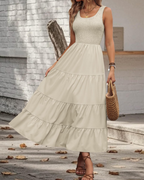Scarlett Women's Ruffle Midi Dress – Sleeveless Flowy Casual Summer Swing Dress