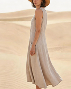 Emily Women's Sleeveless Maxi Dress – Loose Fit Casual Vacation Dress with Pockets