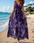 Seraphina Women's Boho Dress – V-Neck Sleeveless Flowy Summer Beach Dress
