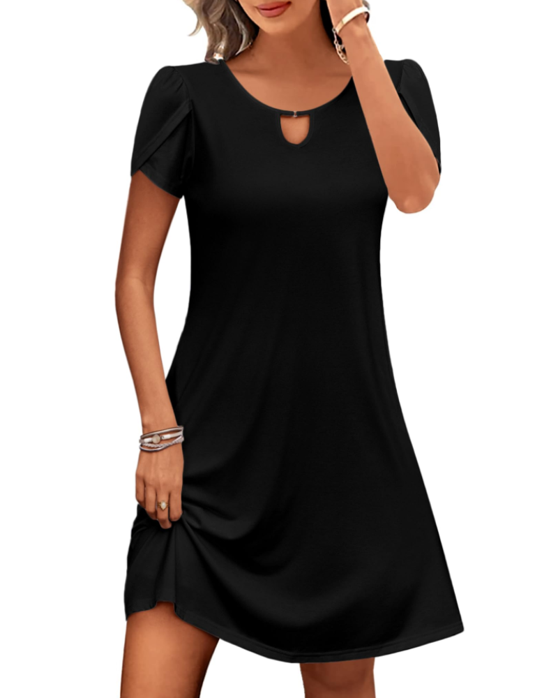 Rosalie Women's Floral Midi Dress – Casual Summer Tunic Dress with Pockets