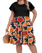 Valerie Women's Plus Size Midi Dress – Casual Summer Dress with Pockets