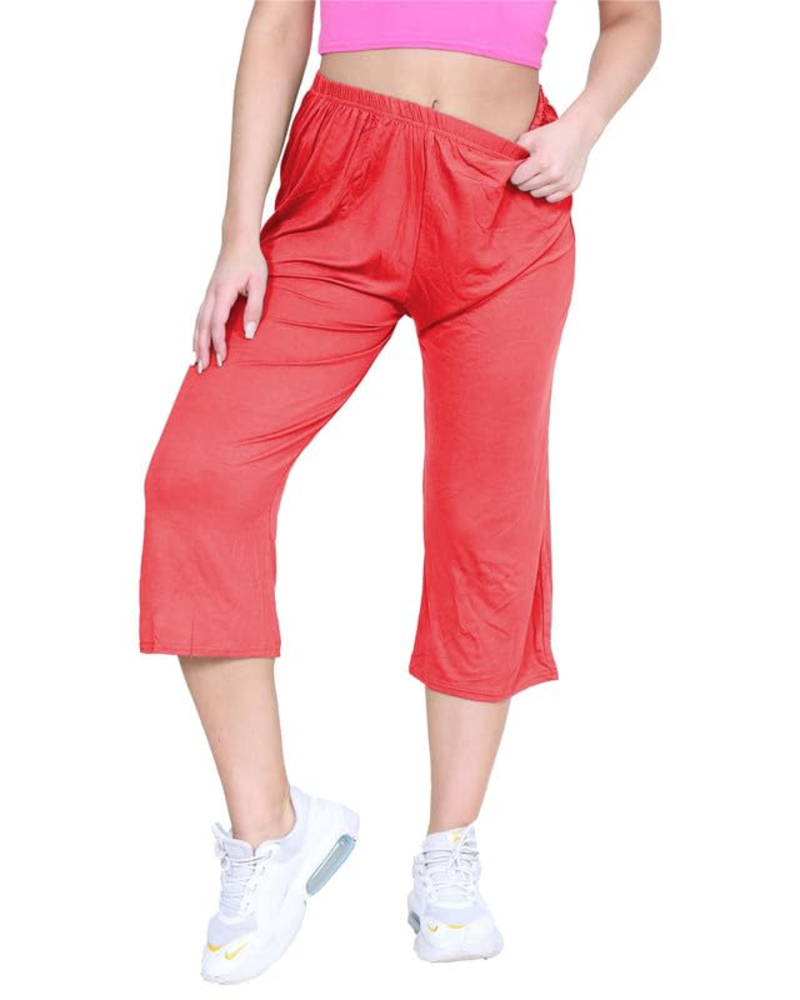 Fiorenza Women's Plus Size Culottes – Stretch Viscose Wide Leg Cropped Summer Trousers