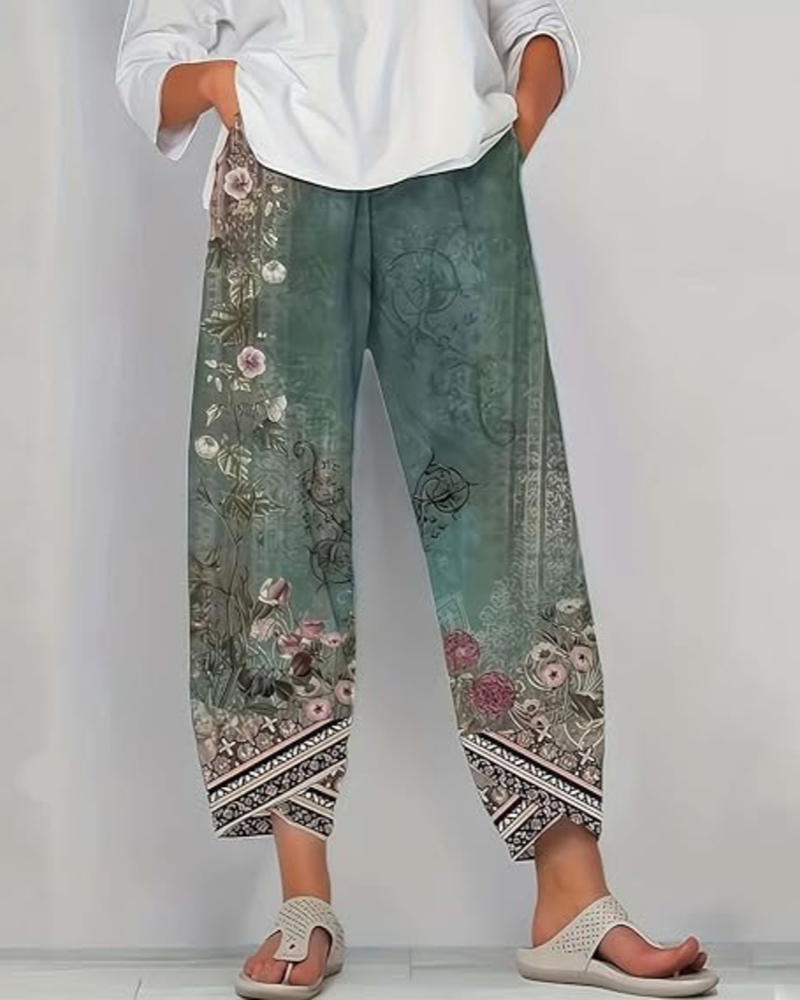Barbara Women's Wide Leg Pants – High Waist Drawstring Summer Trousers with Pockets