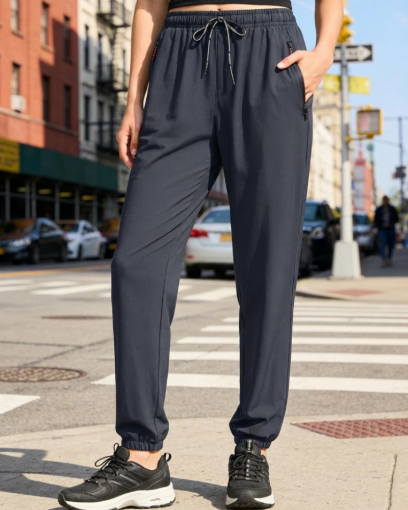 Jasmine Women's Athletic Pants – Quick Dry High Waist Joggers with Zip Pockets