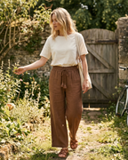 Beryl Women's Palazzo Pants – High Waist Drawstring Wide Leg Beach Trousers with Pockets
