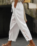 Alicia Women's Cotton Capri Pants – Lightweight Drawstring Lounge Trousers with Pockets