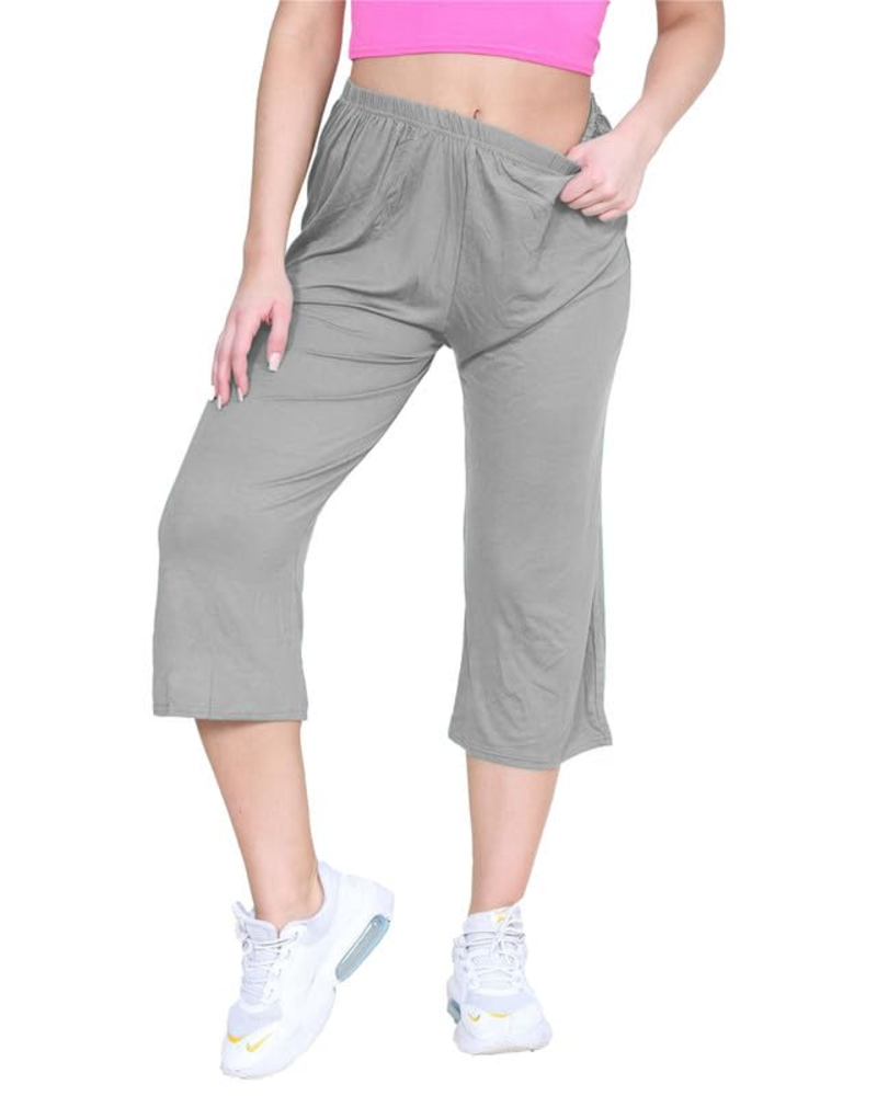 Fiorenza Women's Plus Size Culottes – Stretch Viscose Wide Leg Cropped Summer Trousers