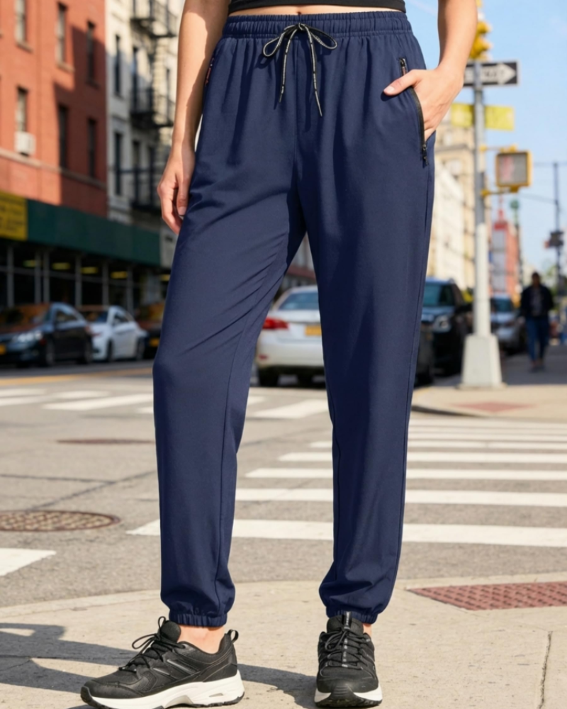 Jasmine Women's Athletic Pants – Quick Dry High Waist Joggers with Zip Pockets
