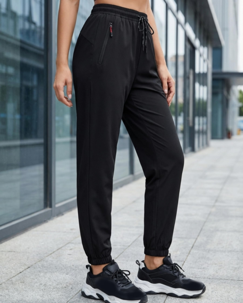 Jasmine Women's Athletic Pants – Quick Dry High Waist Joggers with Zip Pockets