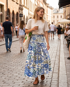 Bernadette Women's Boho Floral Pants – High Waist Wide Leg Vintage Trousers Loose Fit