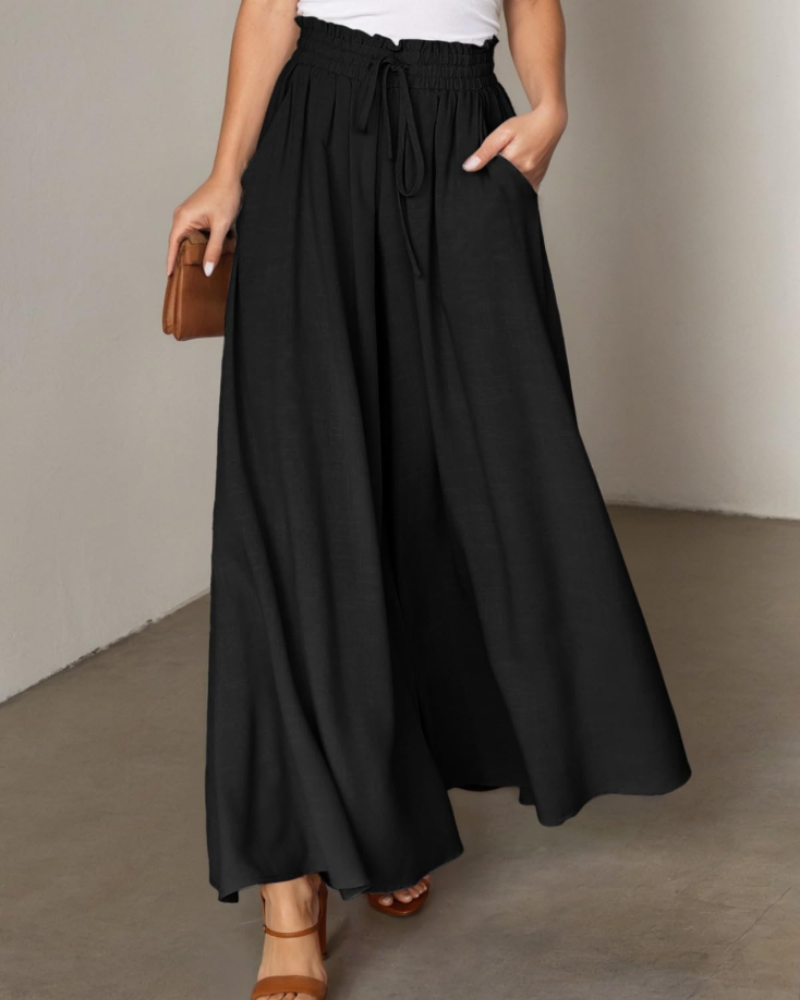 Claire Women's Casual Pants – High Waist Drawstring Trousers with Pockets Loose Fit
